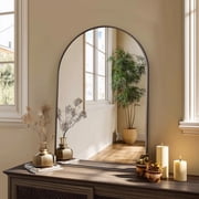 CONCETTA 20"x30" Bathroom Mirror, Decor Arched Wall Mirror, Bedroom Vanity Mirror with Metal Frame, Black