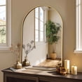 thumbnail image 1 of CONCETTA 26"x38" Bathroom Mirror, Decor Arched Wall Mirror, Bedroom Vanity Mirror with Metal Frame, Gold, Gift for Mother's Day, 1 of 7