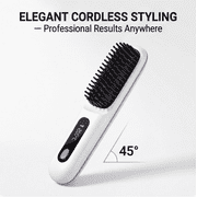 Cordless Hair Straightener Brush, Valentines Day Gift for Her, Portable Ionic Straightening Comb, 3 Heat Levels LCD, Ceramic Rechargeable Tool.