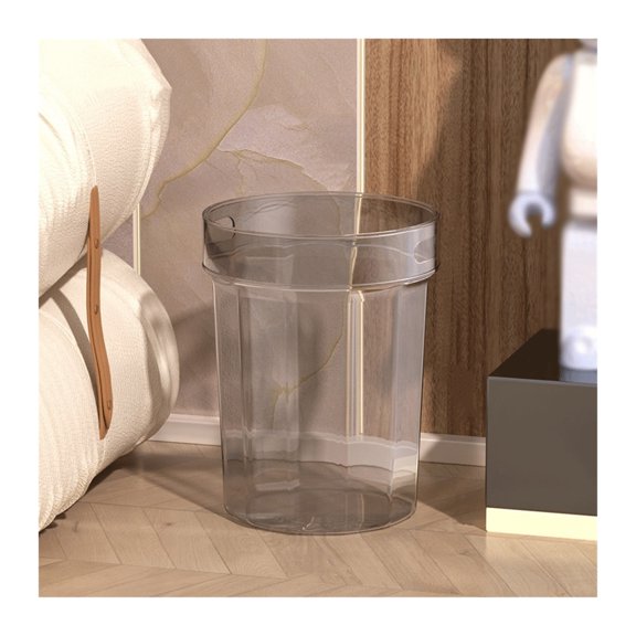 Straight-throw Garbage Can, Transparent Body Garbage Can, Plastic Material Waste Paper Basket Suitable for Home Kitchen Office Waste Paper Basket