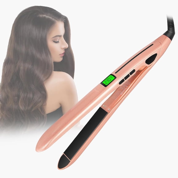 Straightener Curling Iron with LED Display, Straightener with Ceramic Coating, Hair Straightener with Rapid Heat-up, LED Real-time Temperature Display, Automatic Switch-Off Function