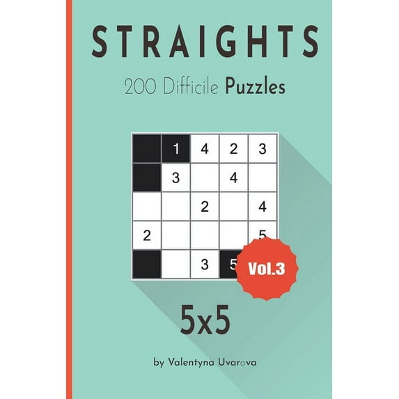 Straights: 200 Difficile Puzzles 5х5 vol. 3 (Paperback)
