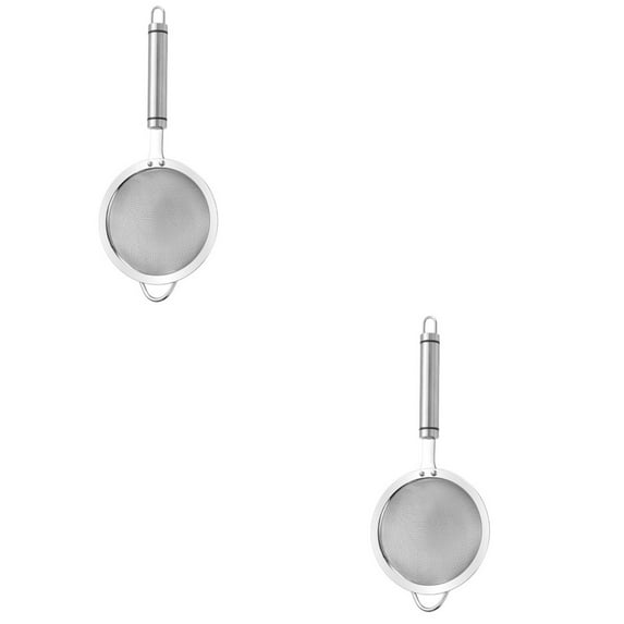 Strainer 2 Count Fine Mesh Sieve Ergonomic Food Flour Stainless Steel Baby
