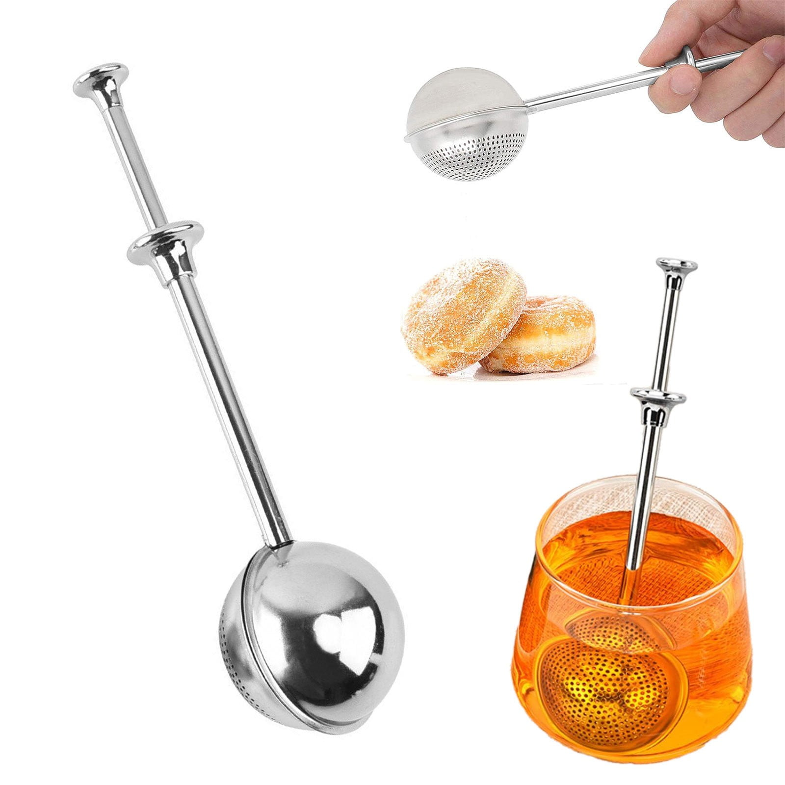 Strainer 304 Stainless Steel Flour Powder Filter Spoon Dusting Wand For