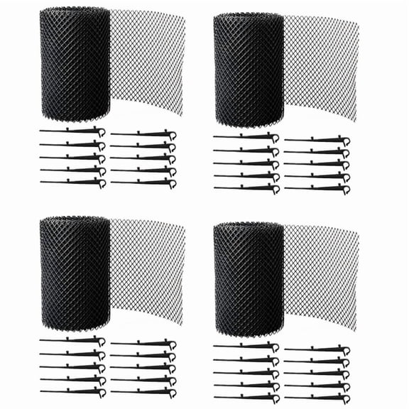 Strainer 4 Set Gutter Guard Mesh Protector Screen Roll Anti- Falling Leaf Guard Leaf Protection Cover to Gutter Drain