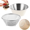 thumbnail image 1 of Strainer Set 304 Stainless Steel Colander Mixing Bowl – 2-Piece Small Bowl & Strainer for Berries, 1 of 9