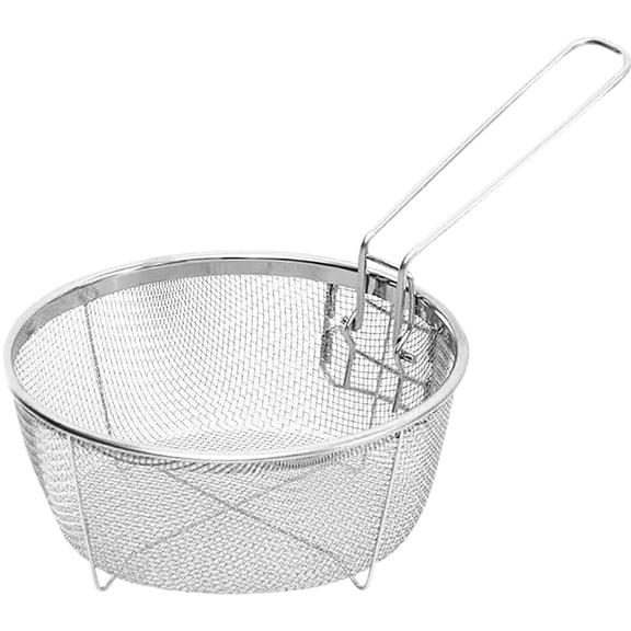 Strainers Basket Kitchen Cooking Tool Foldable Handle Frying Basket Stainless Steel Deep Frying Skimmers Filter Basket