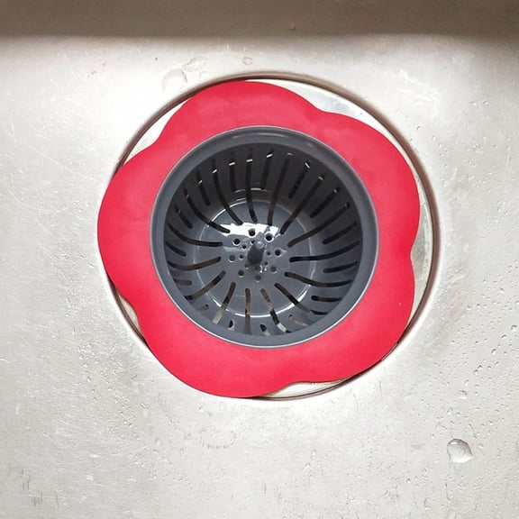 Strainers Silicone and Drain Guard for Kitchen – 1 Pack to Clogs, 4.33 inch, Red