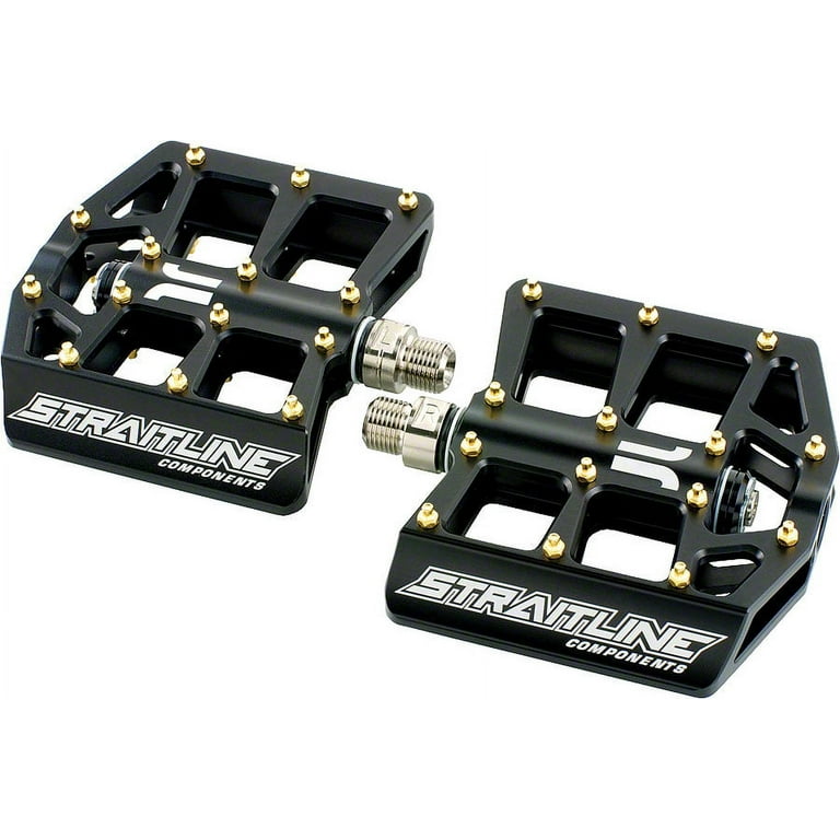 Straitline De Facto Pedals: Black with Gold Pins - Walmart.com