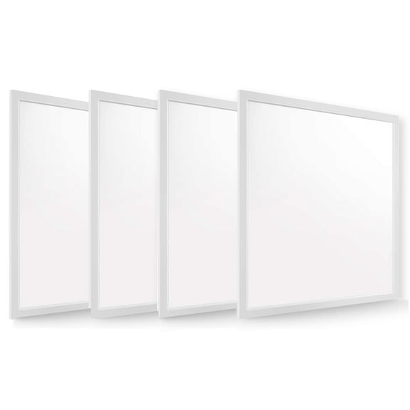 Strak 2X2 Flat Drop Ceiling Led Panel Light Fixture - 40Watts (140W Equivalent) 5000K - Cool White - UL+DLC - Dimmable ZY-P4-40WMDS Fixture (4-Pack)