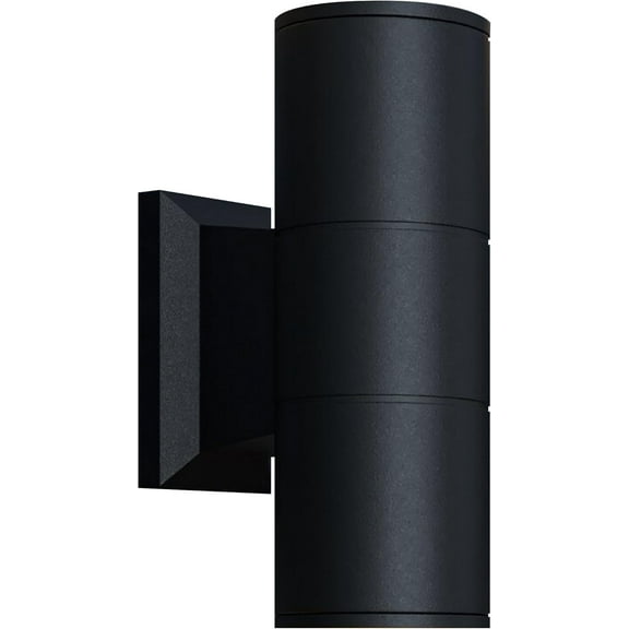 Strak Wall Sconce Light, 7-Inch Cylinder Up and Down Black Light, Modern Sconces Wall Lighting Matte Black Light Fixture, 3CCT (3000K/4000K/5000K) Selectable, Waterproof Wall Decor Light (Pack of 1)