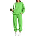 thumbnail image 1 of Stralyhd 2 Piece Set Womens Travel Vacation Long Sleeve Outfits 2026 Fall Jogger Tracksuit Fleece Sweat Workout Matching Sets Fluorescent Green S, 1 of 5