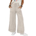 thumbnail image 1 of Stralyhd Barrel Womens Sweatpants Baggy Casual Travel Joggers Elastic Sweat Fashion Pants High Waist 2026 Y2k Pants with Pockets Light Beige XL, 1 of 6