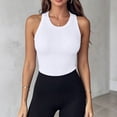 thumbnail image 1 of Stralyhd Built In Bra Tank Tops for Women Summer Tank Going Out Sleeveless Camisole Slim Fit Travel Vacation Outfits White XL, 1 of 6