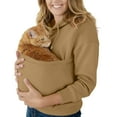 thumbnail image 1 of Stralyhd Cat Pouch Hoodie for Women Cozy Soft Sweatshirt with Pet Pocket Pet Care Hoodie Hooded Pet Carrier Pullover Khaki S, 1 of 4