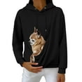 thumbnail image 1 of Stralyhd Cat Pouch Hoodie for Women Cozy Soft Sweatshirt with Pet Pocket Pet Carrier Hoodie Long Sleeve Animal Holder Black M, 1 of 5