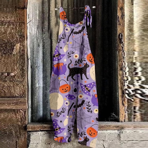 Stralyhd Creative Graphic Women's Jumpsuits Baggy Skeleton Pants One Piece Loungewear Adjustable Strap Overalls