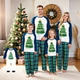 thumbnail image 1 of Stralyhd Family Matching Christmas Pajamas Set Cute Xmas Tree Print Long Sleeve Tops and Plaid Pants Matching Outfits for Holiday, 1 of 4