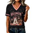 thumbnail image 1 of Stralyhd Ghost Camping Shirts for Women Retro Ghost Tee Party V‑neck Top Retro Short Sleeve Shirt XXL, 1 of 4