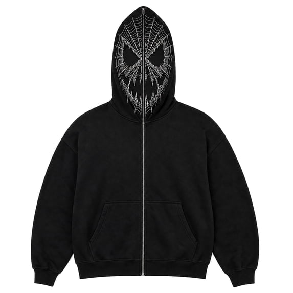 Stralyhd Ghost Face Print Hoodies Halloween Party Sweatshirt Party Hoodies Terrifying Grimace Patterns Hooded Sweatshirt Deep Red L