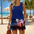 thumbnail image 1 of Stralyhd Independence Day 2 Piece Sets for Women American Flag 2026 Summer Set 1776 Shorts Outfits Freedom Matching Lounge Set with Pockets Dark Blue 3XL, 1 of 6