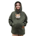 thumbnail image 1 of Stralyhd Pet Pouch Hoodie for Women Oversized Kitten Puppy Holder Sweatshirt Fleece Kangaroo Pouch Hoodie Long Sleeve Pet Carrier Pullover Army Green S, 1 of 9