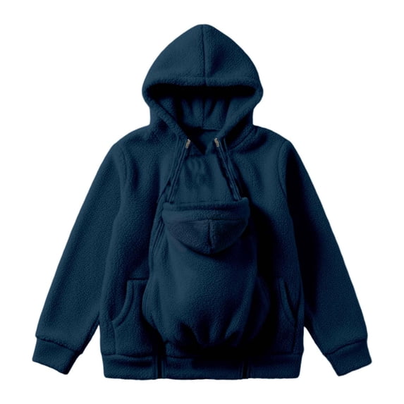 Stralyhd Pet Pouch Hoodie for Women Cozy Dog Pouch Sweatshirt Fleece Kangaroo Pouch Hoodie Long Sleeve Animal Holder Pullover with Pet Pocket