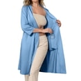 thumbnail image 1 of Stralyhd Post Shoulder Surgery Robe for Women Surgery Recovery Gown with Drain Pockets Open Front Adaptive Gowns 3/4 Sleeve Chemo Post Dress Sky Blue S, 1 of 9