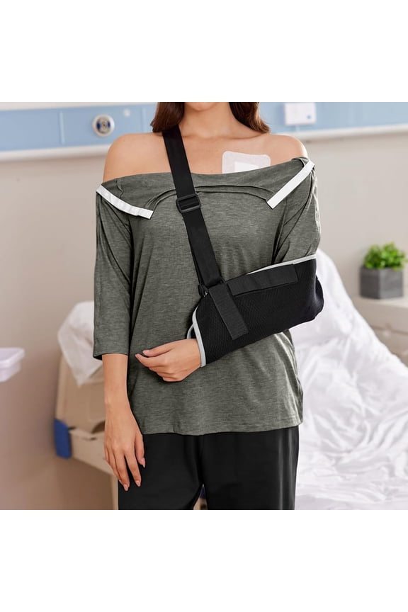 Post Shoulder Surgery Shirts Women 3/4 Sleeve Tear Away Tops Surgery Recovery Shirts Post-Operative Adaptive Side Closure Top Light Gray XL