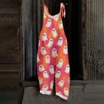 thumbnail image 1 of Stralyhd Pumpkin Face Graphic Jumpsuits for Women Halloween Holiday Sleeveless Jumpsuit Ghost Jumpsuits with Pockets Scary Pumpkin Pattern Long Pants Red L, 1 of 7