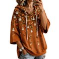 thumbnail image 1 of Stralyhd Spooky Hoodies for Women Festive Hooded Top All‑over Print Drawstring Hood Pullover Hoodie Halloween Party Blouse L, 1 of 3