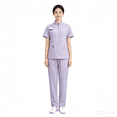 thumbnail image 1 of Stralyhd Tagless Interior Womens Stand Zip Collar Scrubs Set Stretch Nurse Uniform Multi Pocket Jogger Scrub Top Pants Irritation Free Uniform Light Purple L, 1 of 4