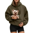 thumbnail image 1 of Stralyhd Unisex Cat Pouch Hoodie Oversized Sweatshirts with Large Pocket Sharpa Warm Pet Care Hoodie Long Sleeve Small Animal Carrier Pullover Coffee XL, 1 of 5