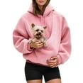 thumbnail image 1 of Stralyhd Unisex Hoodies Pet Holder Cozy Soft Sweatshirt with Dog Pouch Sharpa Warm Pet Care Hoodie Hooded Small Animal Carrier Pullover Pink S, 1 of 5