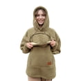 thumbnail image 1 of Stralyhd Unisex Hoodies Pet Holder Cozy Soft Sweatshirts with Large Pocket Fleece Pet Carrier Hoodie Long Sleeve Animal Holder Pullover Khaki M, 1 of 9