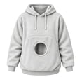 thumbnail image 1 of Stralyhd Unisex Hoodies with Pet Pouch Oversized Cat Carrier Large Front Pocket Loose Sweatshirt Soft Puppy Holder Long Sleeve Hoodies Gray S, 1 of 6