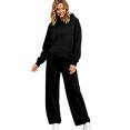thumbnail image 1 of Stralyhd Womens 2 Piece Lounge Sweatsuit Fall Fashion Matching Sweat Sets Oversized Fall Hoodies & Baggy Jogger Sweatpants Fashion 2026 Outfits Front Kangaroo Pocket Oversized Hoodie Top Black XL, 1 of 5