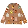 thumbnail image 1 of Stralyhd Womens Cardigan Halloween Plus Size Novelty Cartoon Ghost Knitted Sweater Long Sleeve Button Up Loose Casual Fall Trendy Outerwear Tops Brown L, 1 of 7
