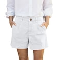 thumbnail image 1 of Stralyhd Womens Shorts Casual Linen Cargo Short Summer Beach Travel Work Fashion Mid-Rise Shorts Essentials Short with Pockets White L, 1 of 7