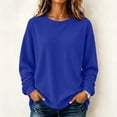 thumbnail image 1 of Stralyhd Womens Sweatshirt Oversized Long Sleeve Crew Neck Sweaters Winter Casual Fashion Pullover Tops Stretchy Loose Outfits Basic Lounge Wear Blue 3XL, 1 of 7