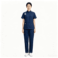 thumbnail image 1 of Stralyhd Wrinkle Free Premium Womens Stand Zip Collar Scrubs Set Stretch Nurse Uniform Multi Pocket Jogger Scrub Top Pants Hospital Staff Outfit Dark Blue XXL, 1 of 3