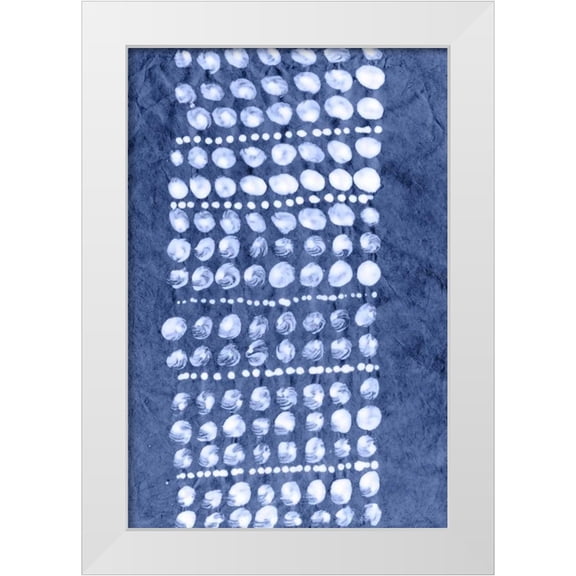 Stramel, Renee W. 11x14 White Modern Wood Framed Museum Art Print Titled - Indigo Primitive Patterns VIII