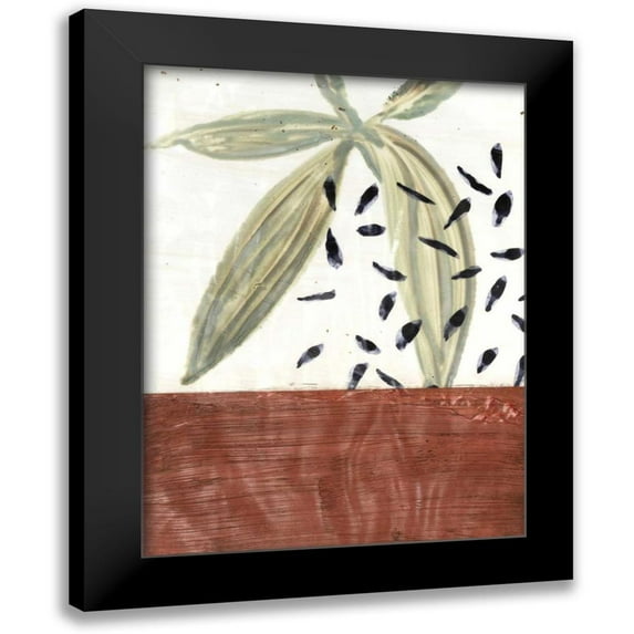 Stramel, Renee W. 12x14 Black Modern Framed Museum Art Print Titled - Ceramic Leaves IV