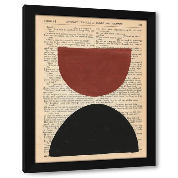 Renee W. Stramel 12x14 Black Modern Wood Framed Wall Art Titled - Modern Prose VIII