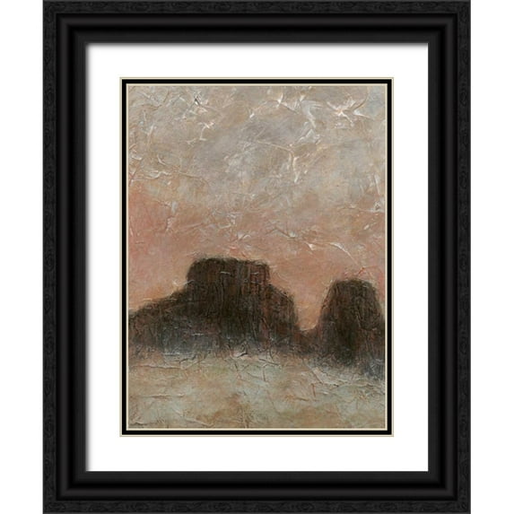 Stramel, Renee W. 12x14 Black Ornate Wood Framed with Double Matting Museum Art Print Titled - Misty Morning Mesa II