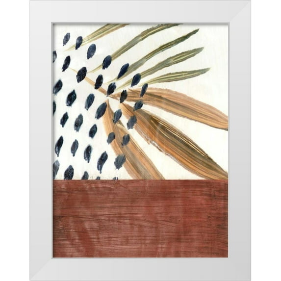 Stramel, Renee W. 12x14 White Modern Wood Framed Museum Art Print Titled - Ceramic Leaves III