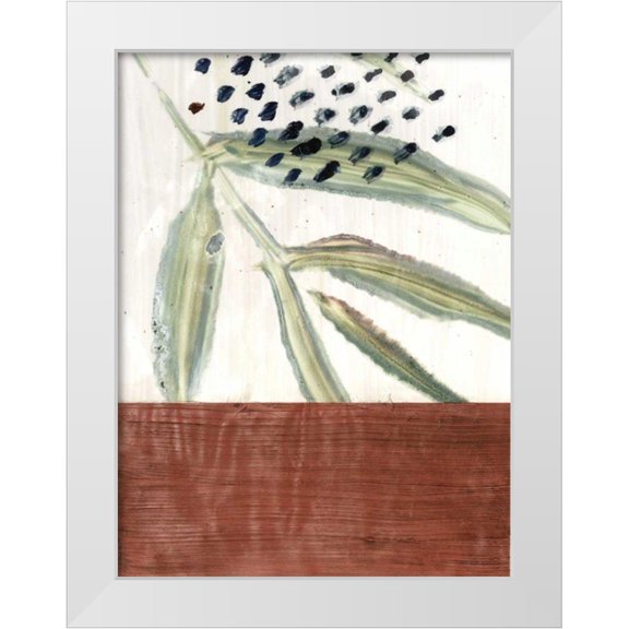 Stramel, Renee W. 12x14 White Modern Wood Framed Museum Art Print Titled - Ceramic Leaves I