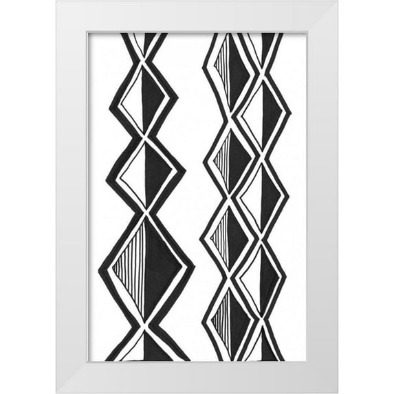 Stramel, Renee W. 13x18 White Modern Wood Framed Museum Art Print Titled - Mud Cloth Study II