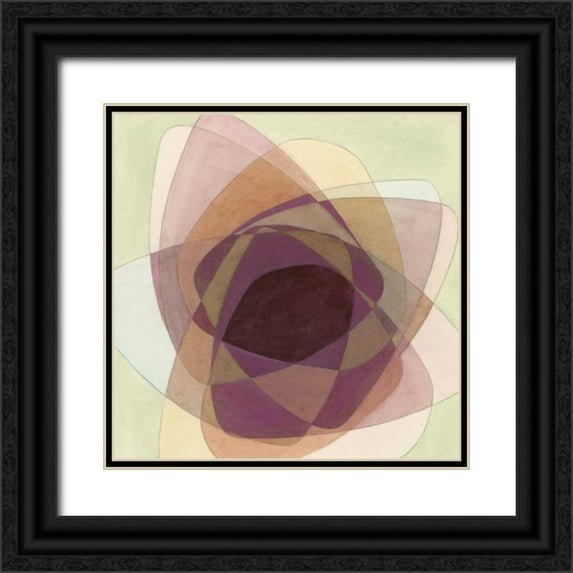 Stramel, Renee W. 15x15 Black Ornate Wood Framed with Double Matting Museum Art Print Titled - Rose Facet II