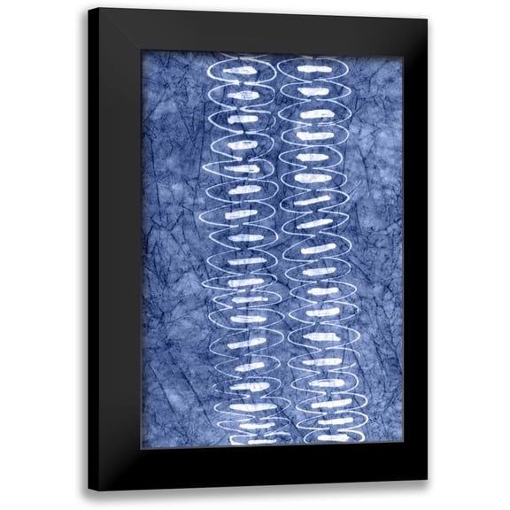 Stramel, Renee W. 17x24 Black Modern Framed Museum Art Print Titled - Indigo Primitive Patterns II